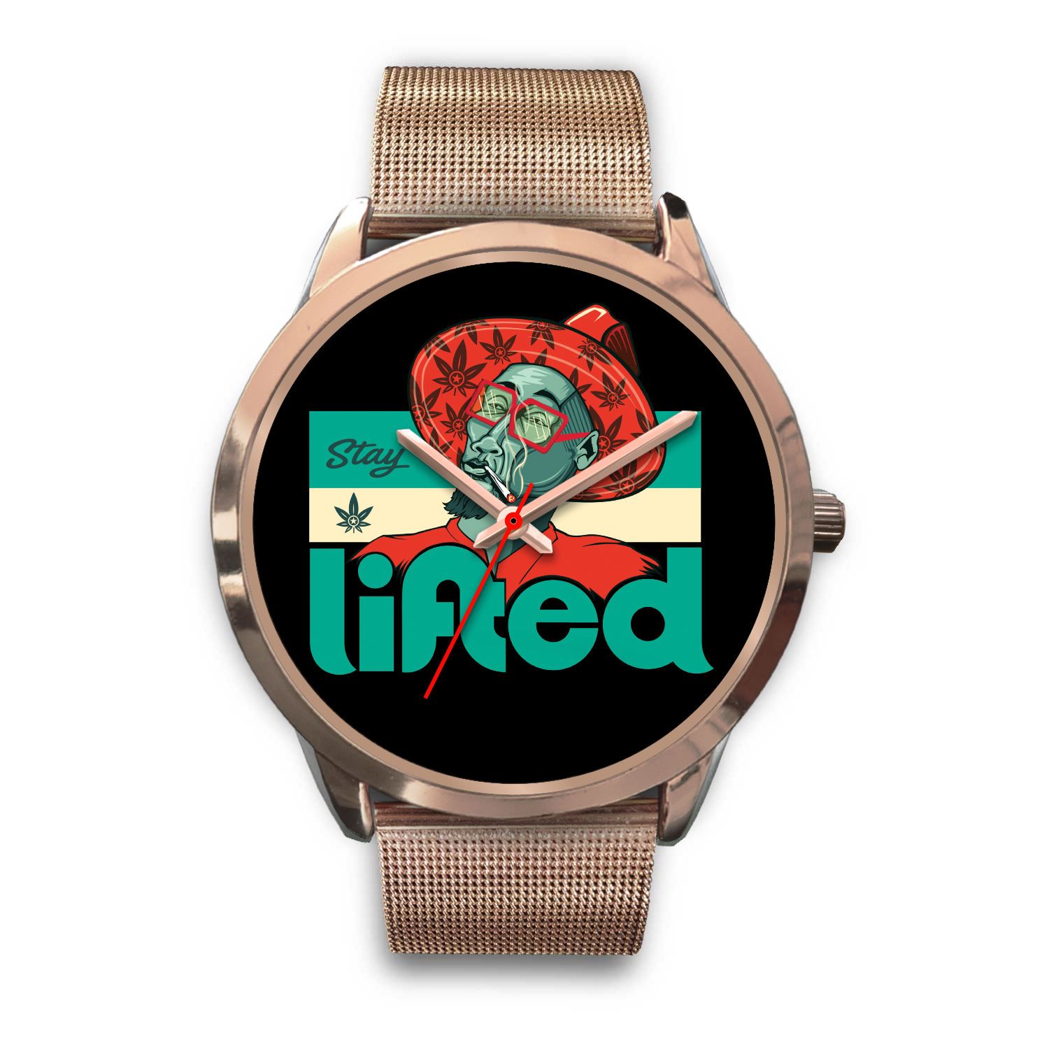 Lifted Male Rose Gold Watch - American Weedster