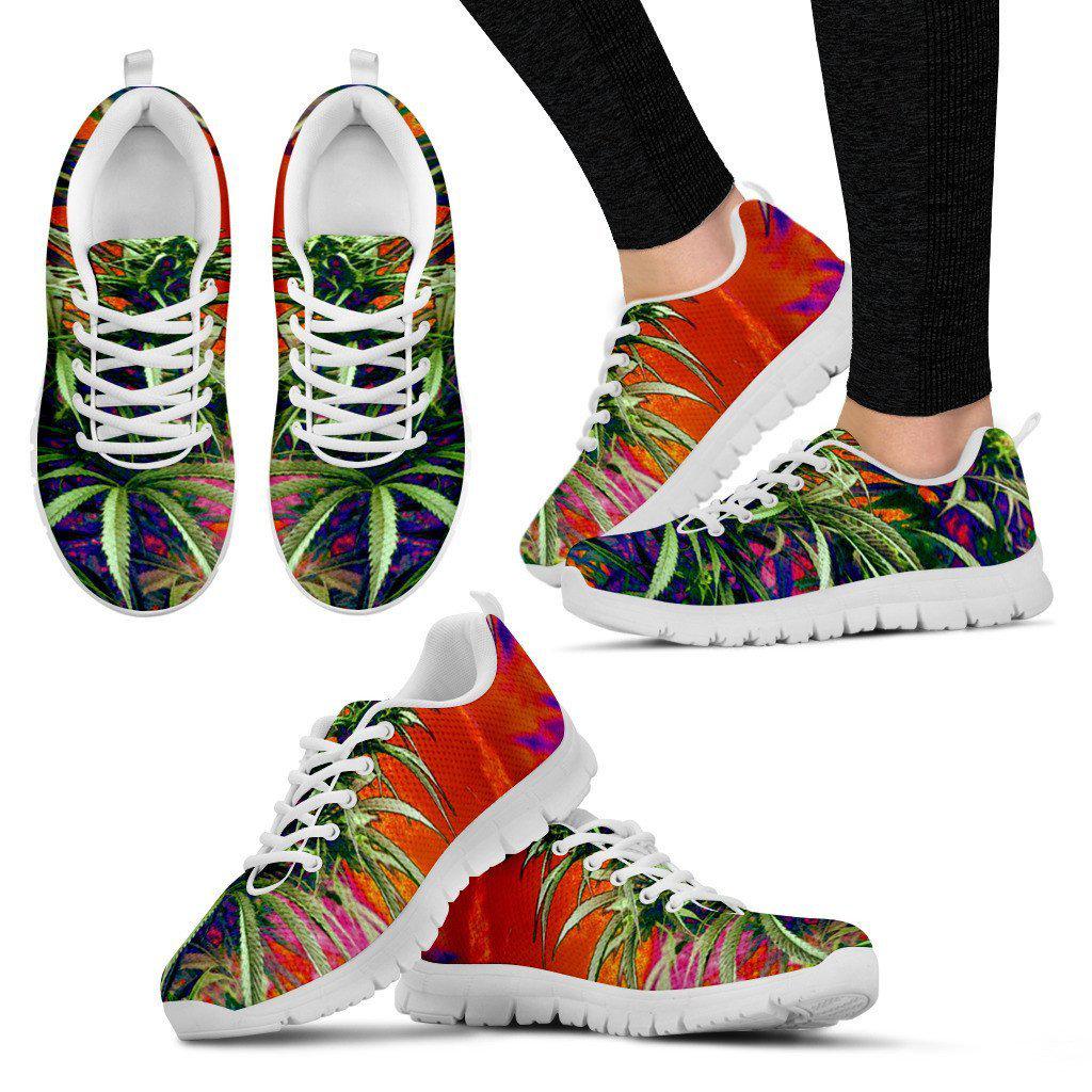 Weed Floral Sneakers Women - American Weedster