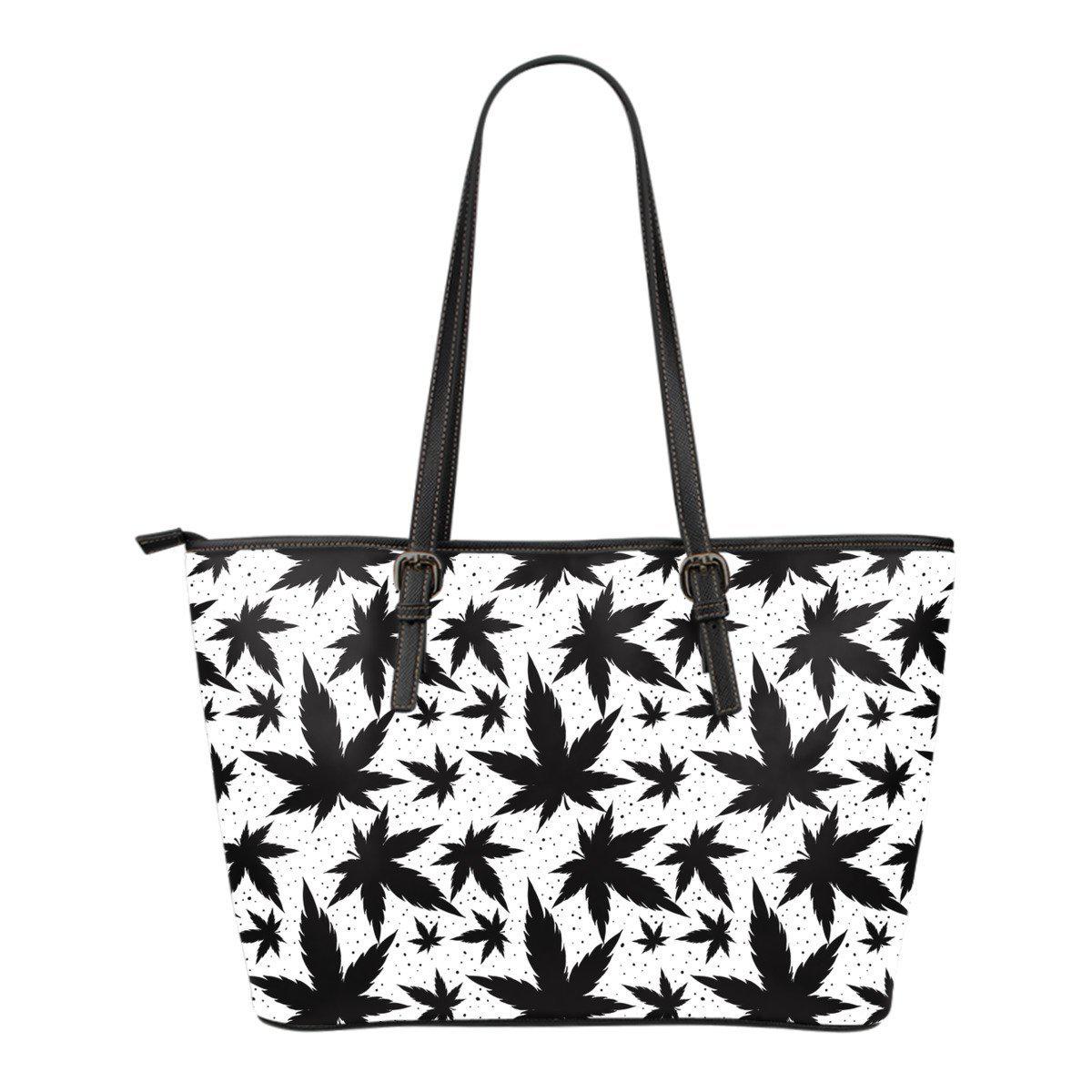 B&W Small Leather Tote Bag - American Weedster