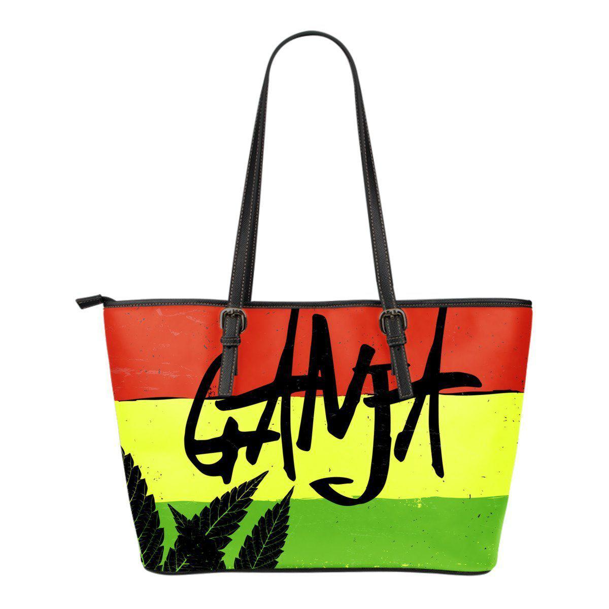 Ganja Small Leather Tote Bag - American Weedster