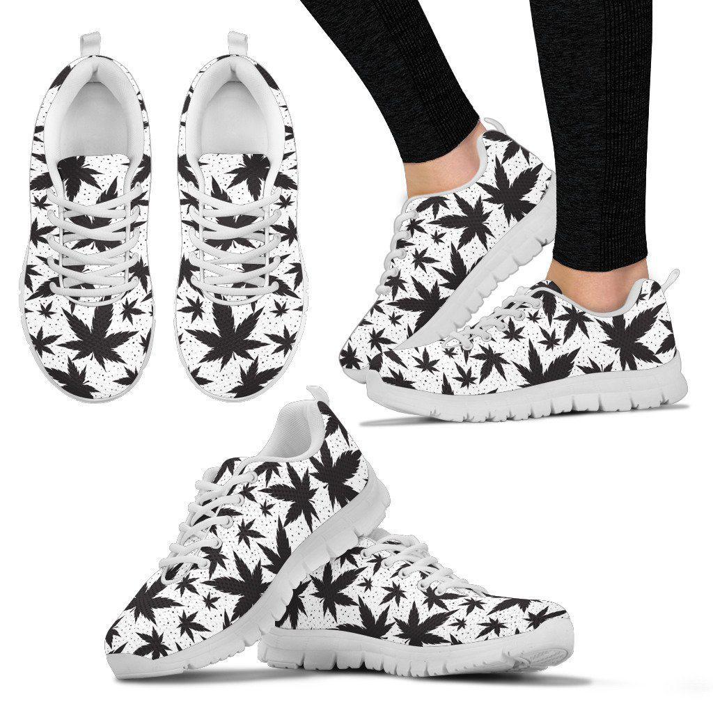 Black Leaf Women and Men Sneakers - American Weedster