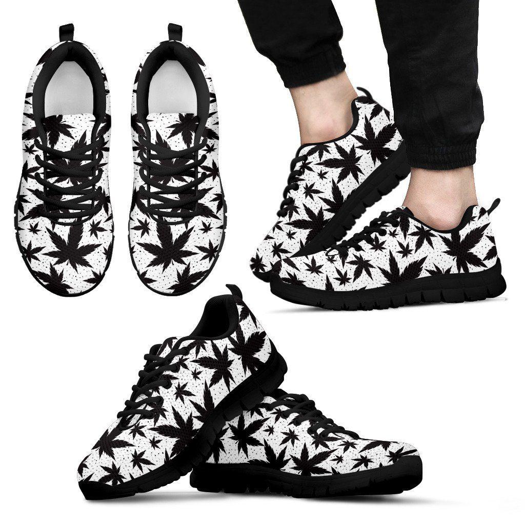Black Leaf Women and Men Sneakers - American Weedster