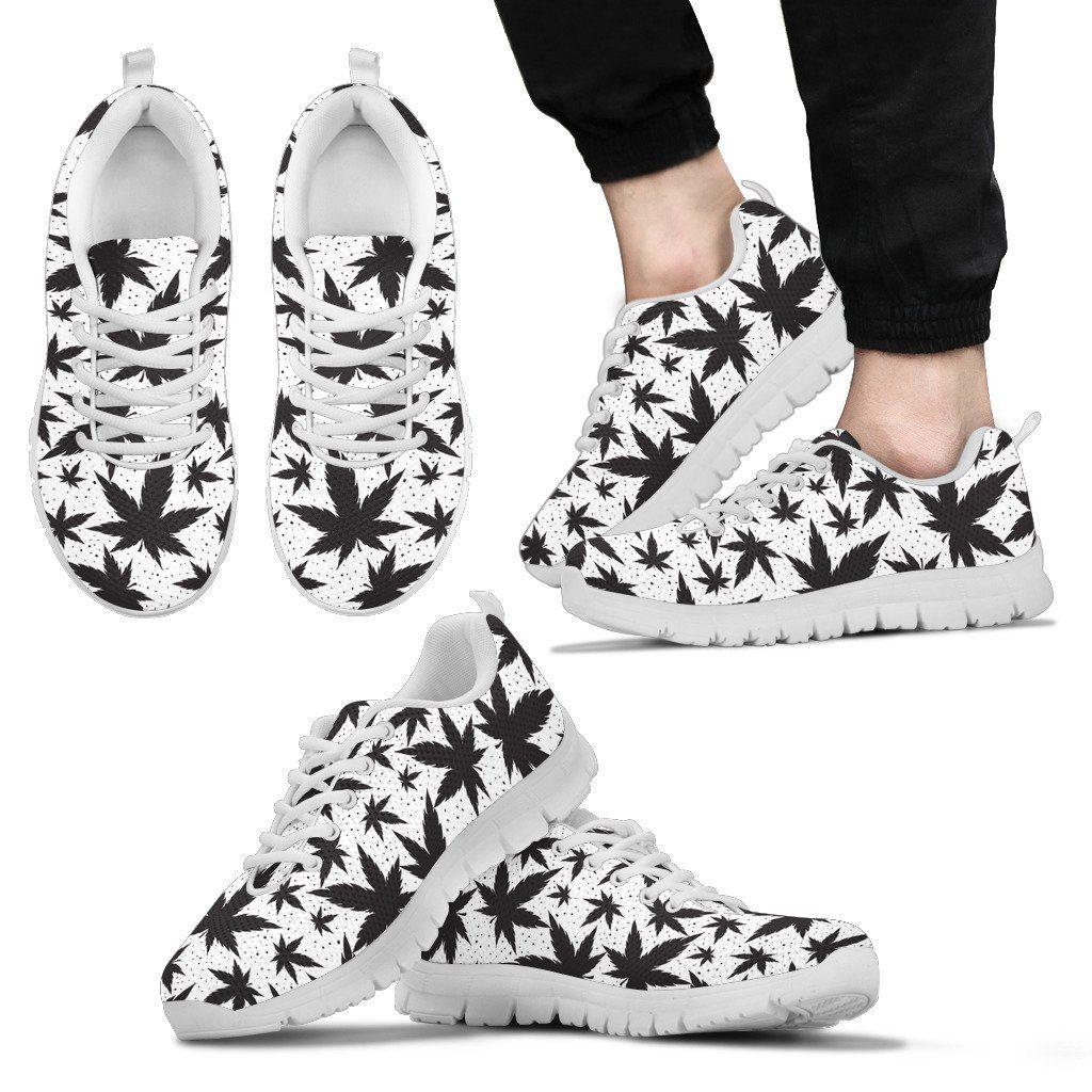 Black Leaf Women and Men Sneakers - American Weedster