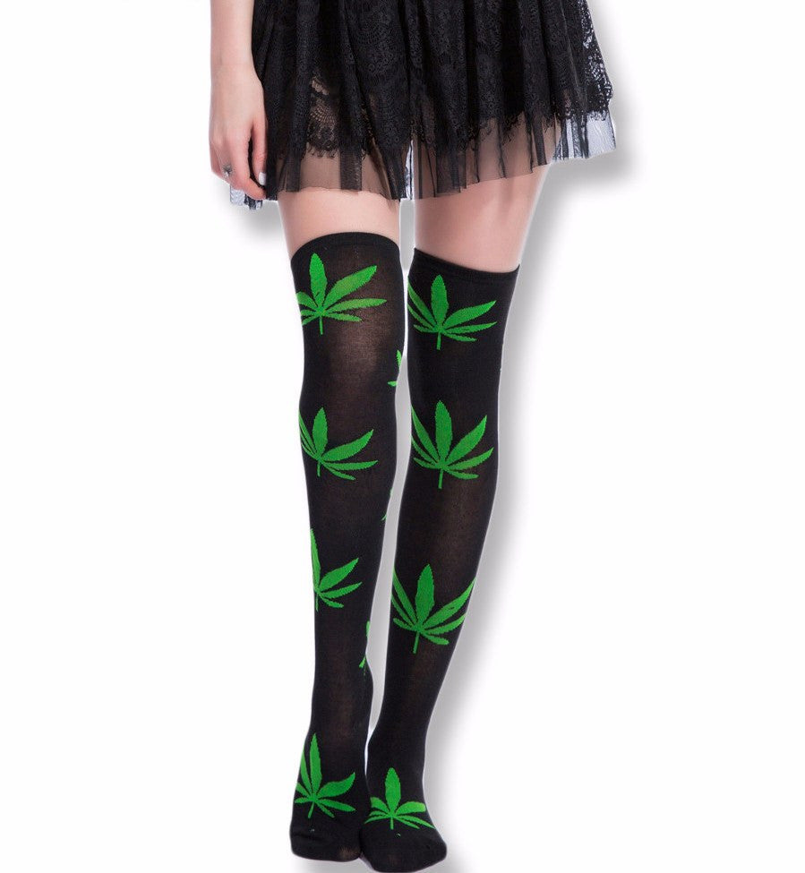 Weed High Over The Knee Sockings - American Weedster