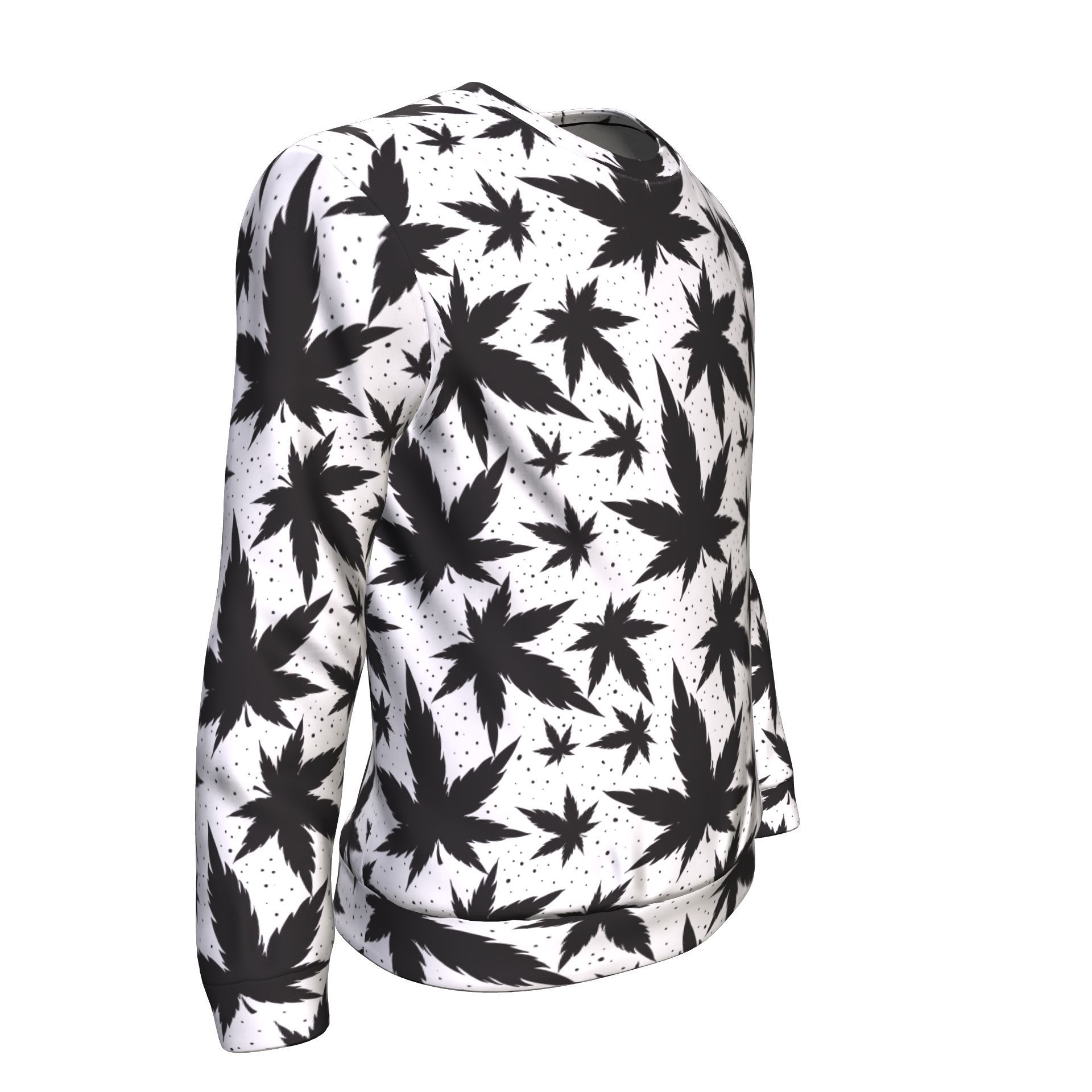 B&amp;W Leaf Unisex Sweater - American Weedster