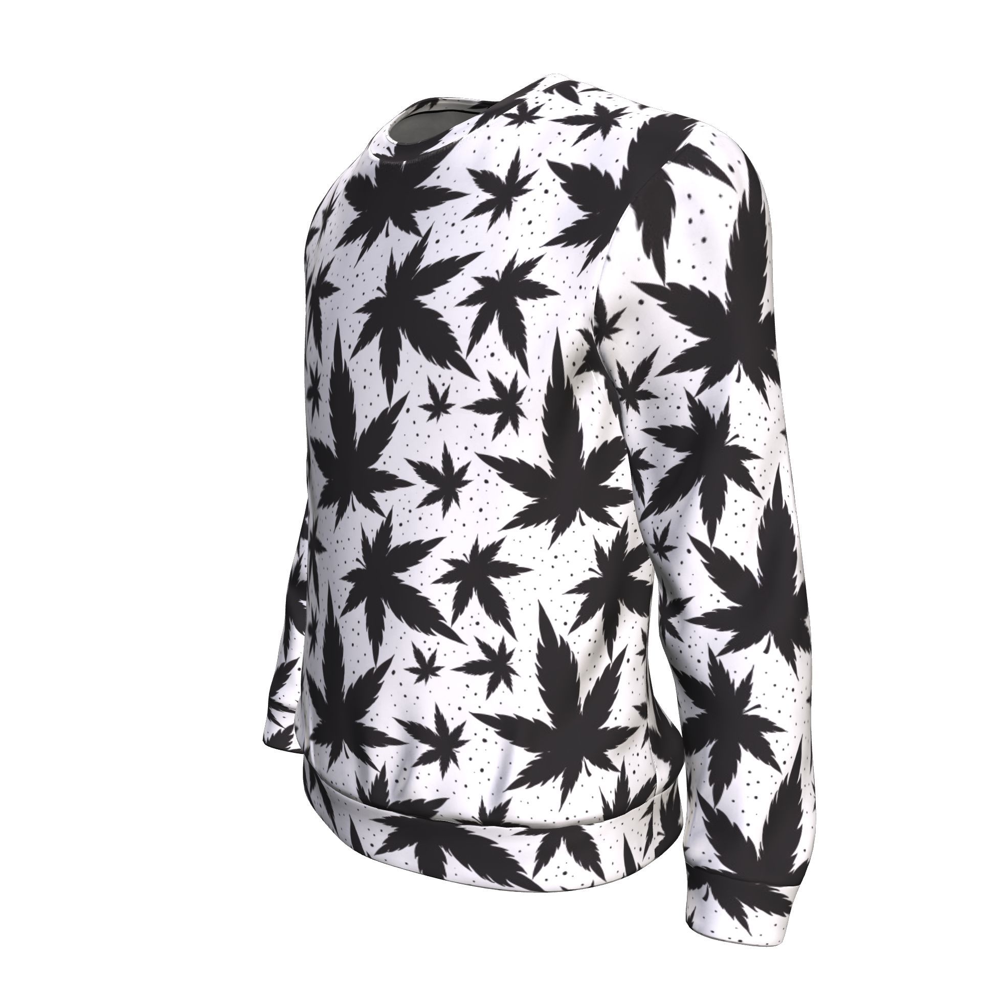 B&amp;W Leaf Unisex Sweater - American Weedster