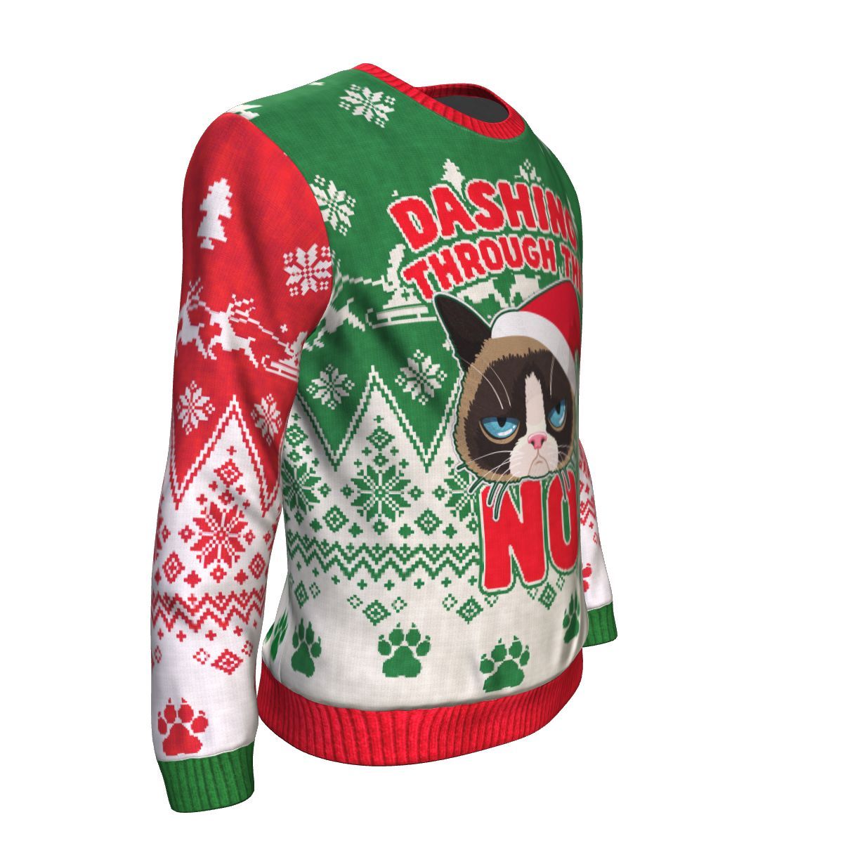 Dashing Cat Christmas Unisex Sweatshirt - American Weedster