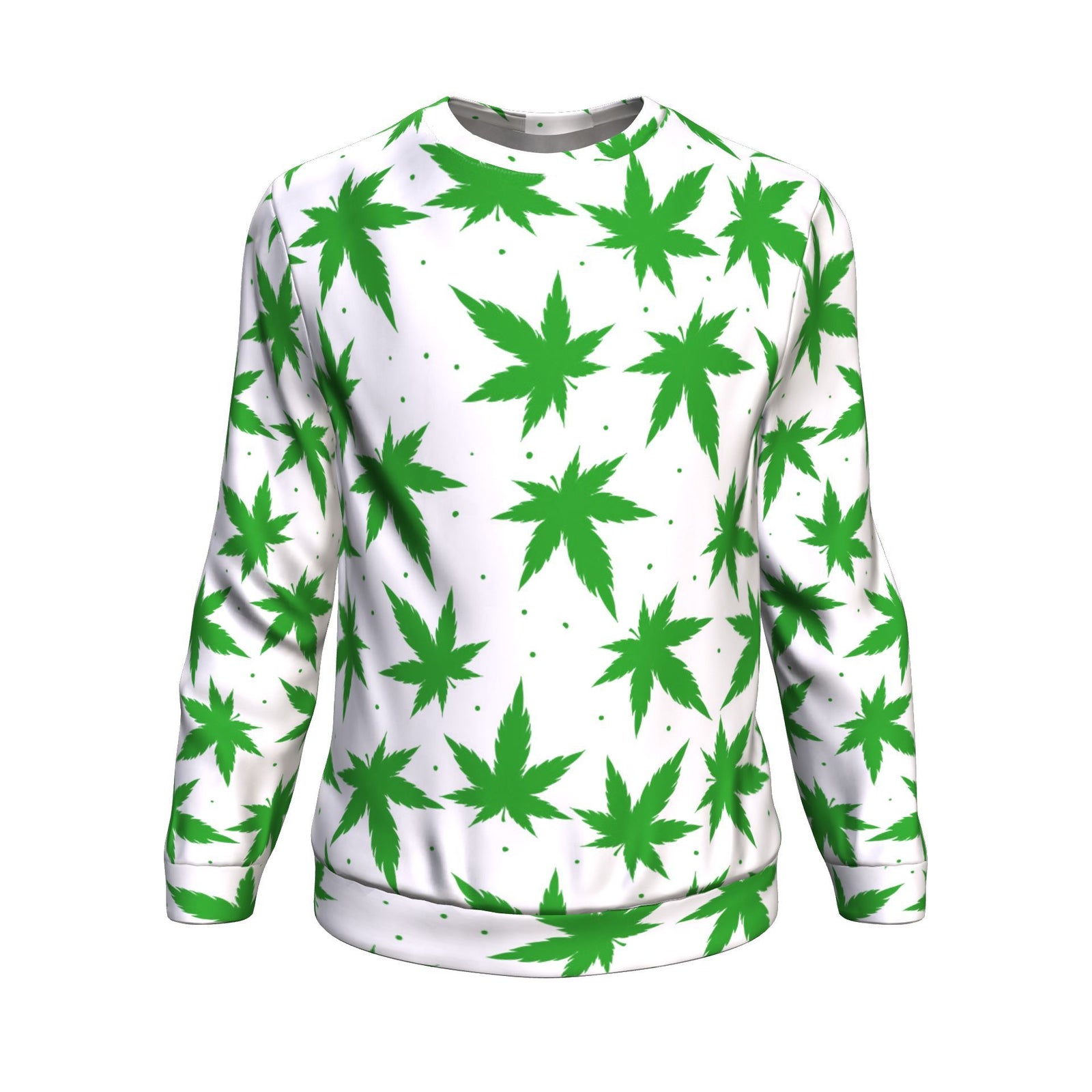 Green & White Unisex Sweater - American Weedster