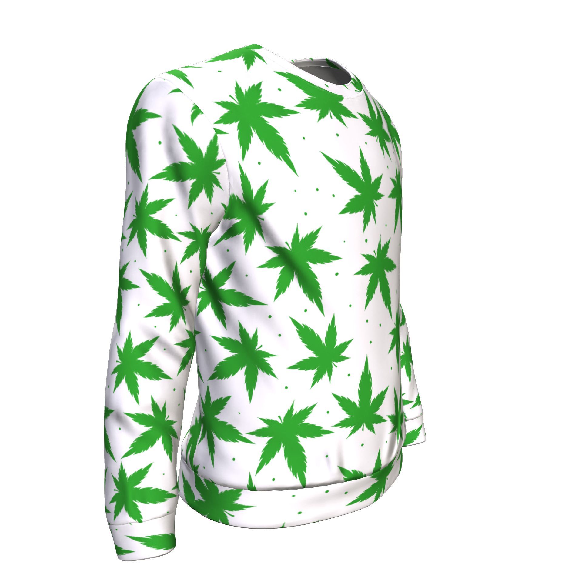 Green &amp; White Unisex Sweater - American Weedster