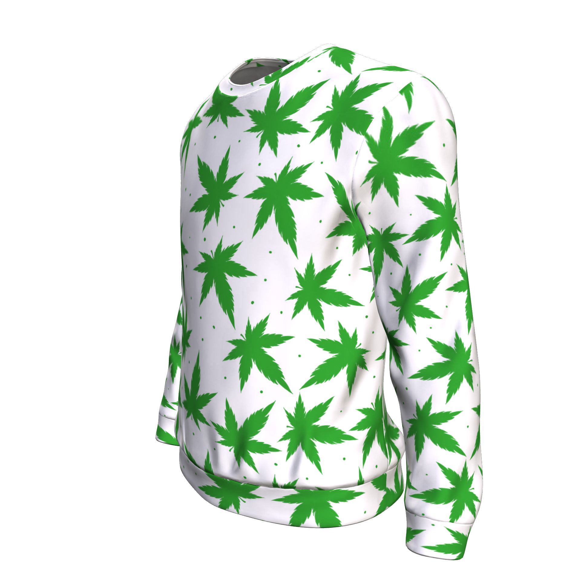 Green &amp; White Unisex Sweater - American Weedster
