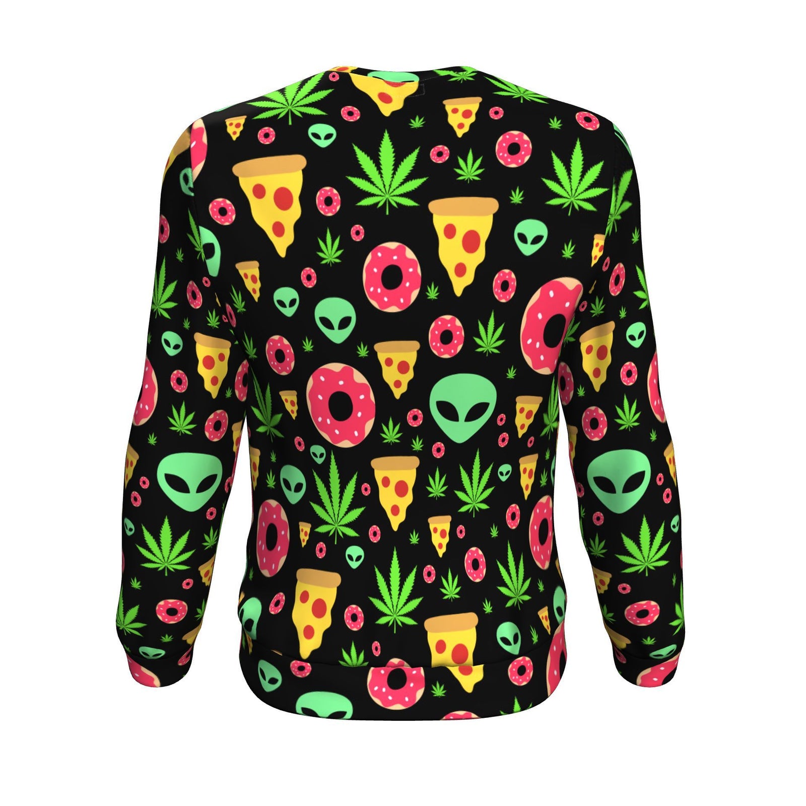 Pizza Donut Alien Unisex Sweater - American Weedster