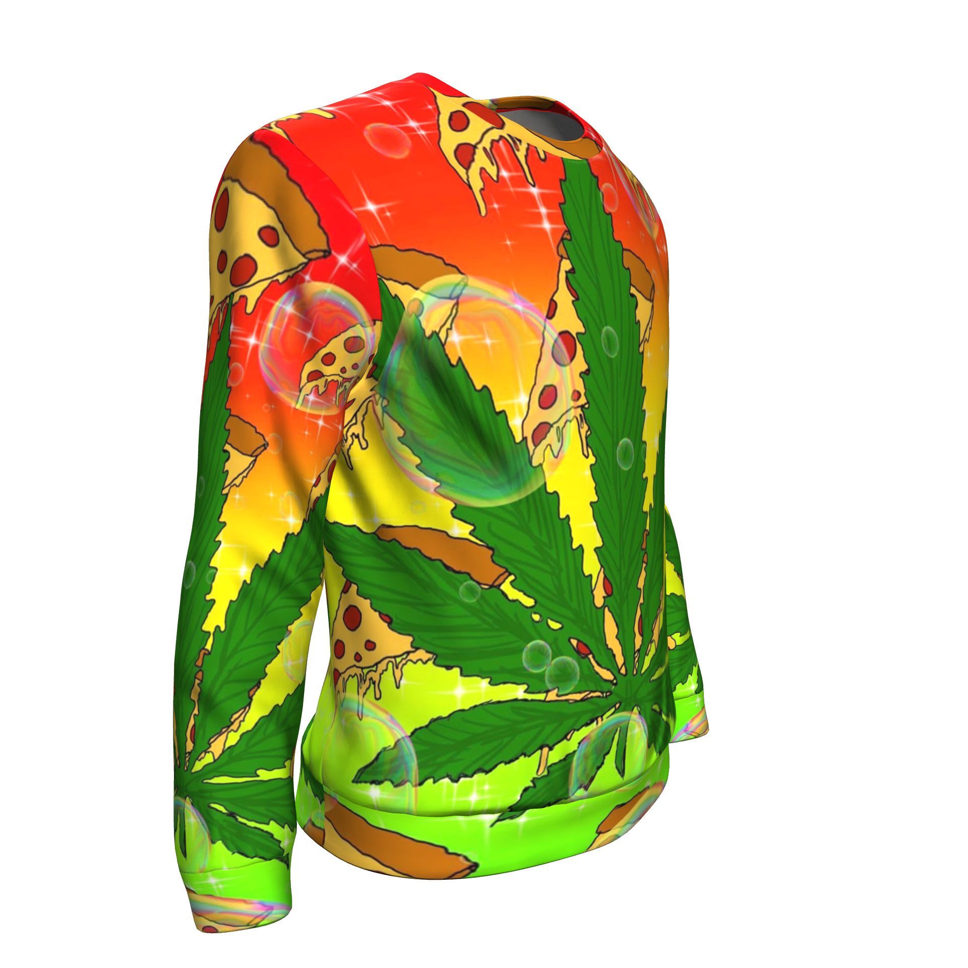 Pizza &amp; Leaf Unisex Sweater - American Weedster