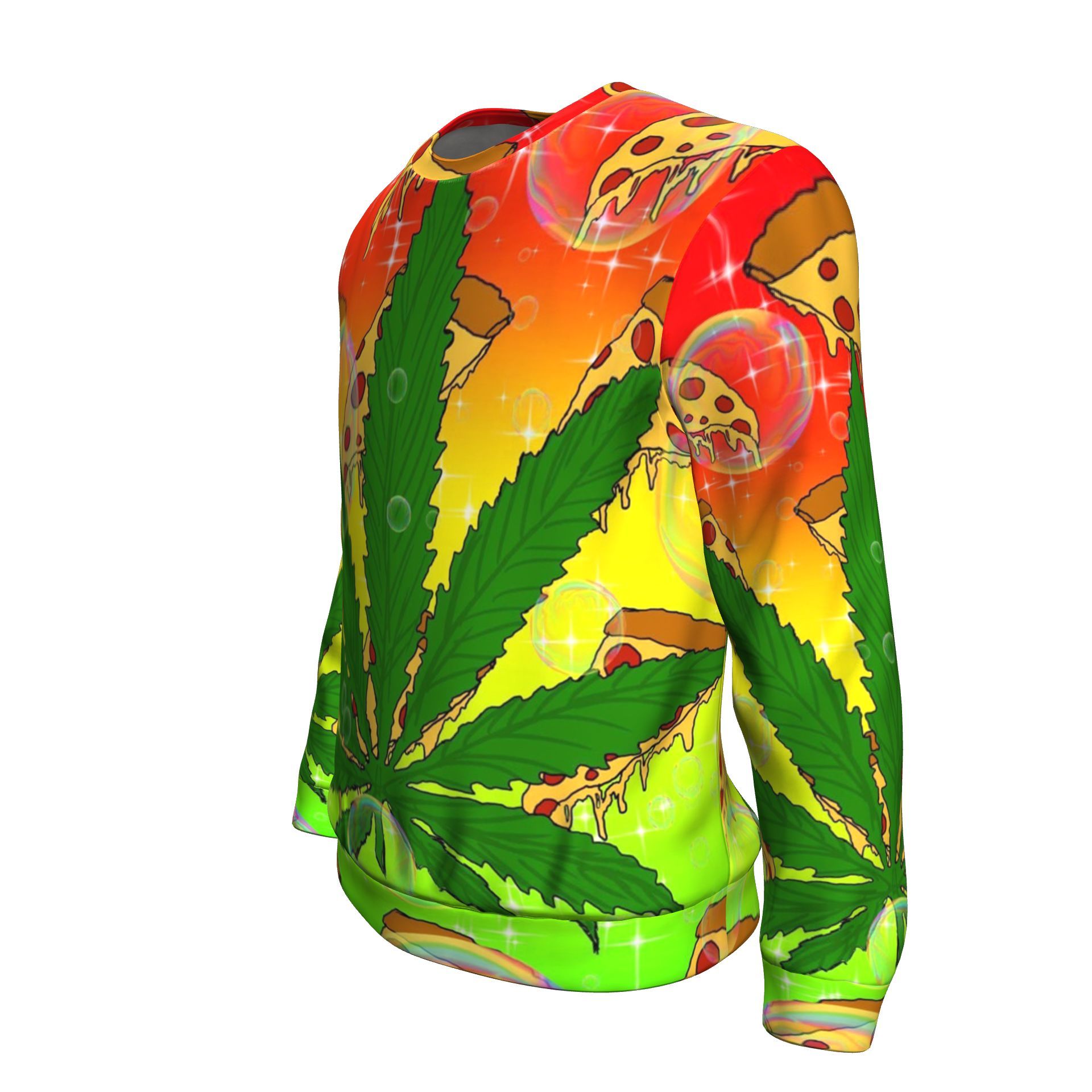 Pizza &amp; Leaf Unisex Sweater - American Weedster